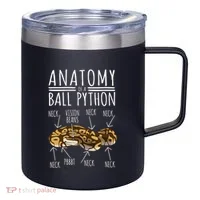 Python Snake Owner Anatomy Of A Ball Python 12oz Stainless Steel Coffee Mug thumb 0
