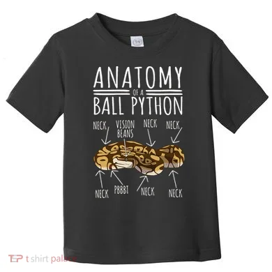 Python Snake Owner Anatomy Of A Ball Python Toddler T-Shirt