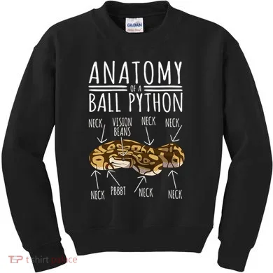 Python Snake Owner Anatomy Of A Ball Python Kids Sweatshirt