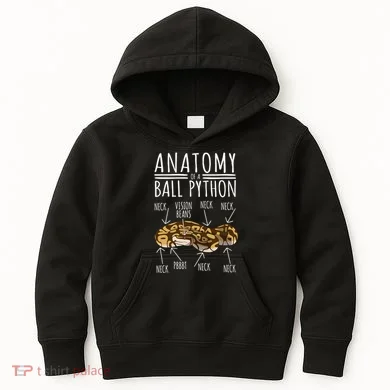 Python Snake Owner Anatomy Of A Ball Python Kids Hoodie
