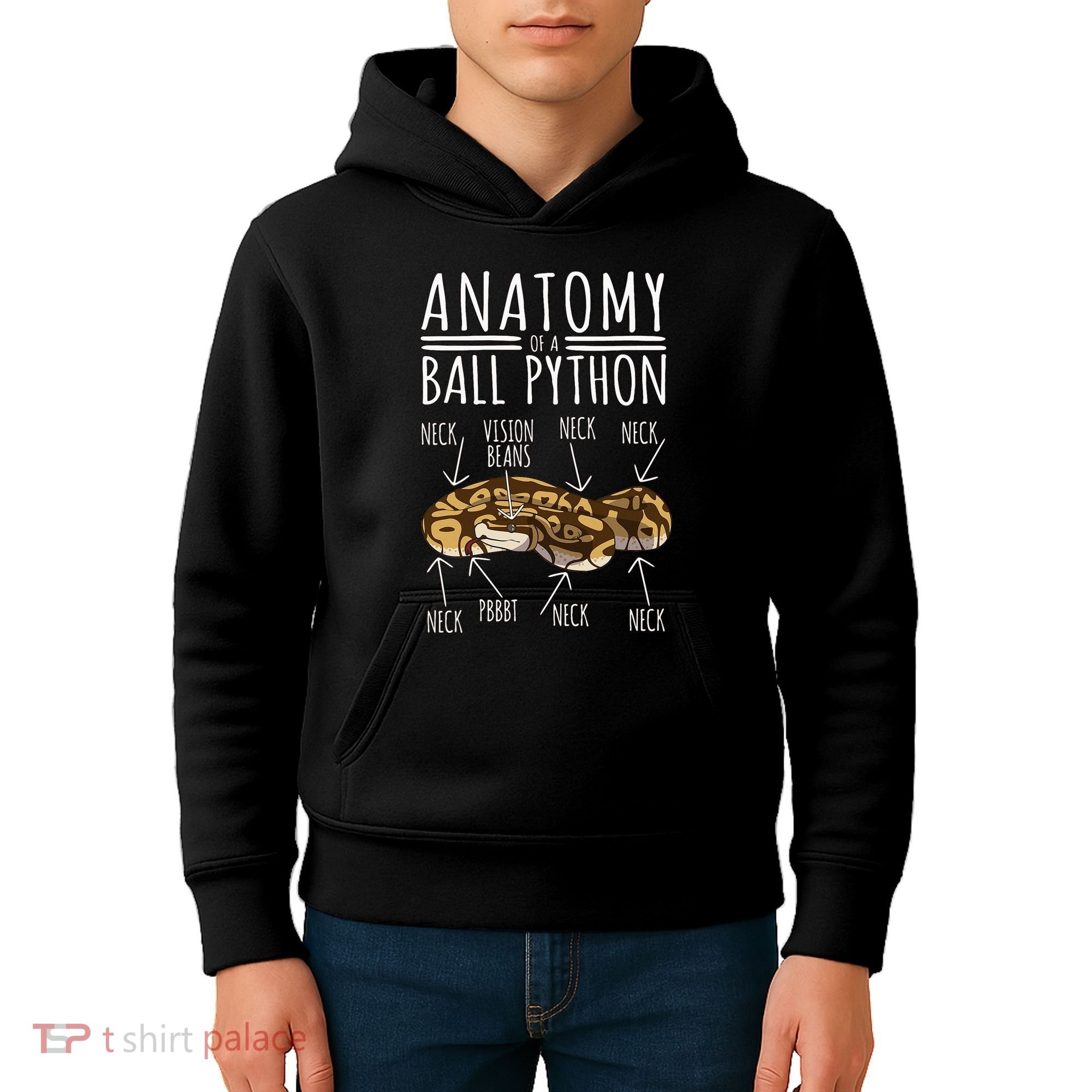 Python Snake Owner Anatomy Of A Ball Python Kids Hoodie