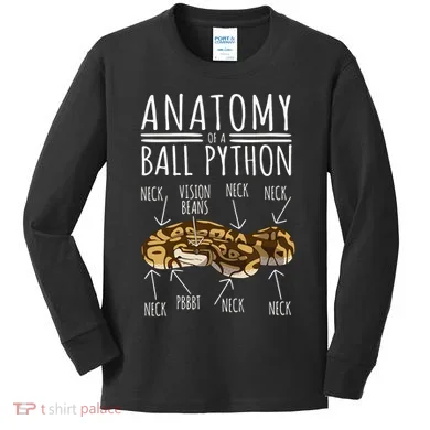 Python Snake Owner Anatomy Of A Ball Python Kids Long Sleeve Shirt