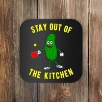 Pickleball Stay Out Of The Kitchen Funny Coaster thumb 0