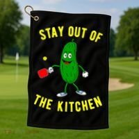 Pickleball Stay Out Of The Kitchen Funny Golf Towel thumb 1