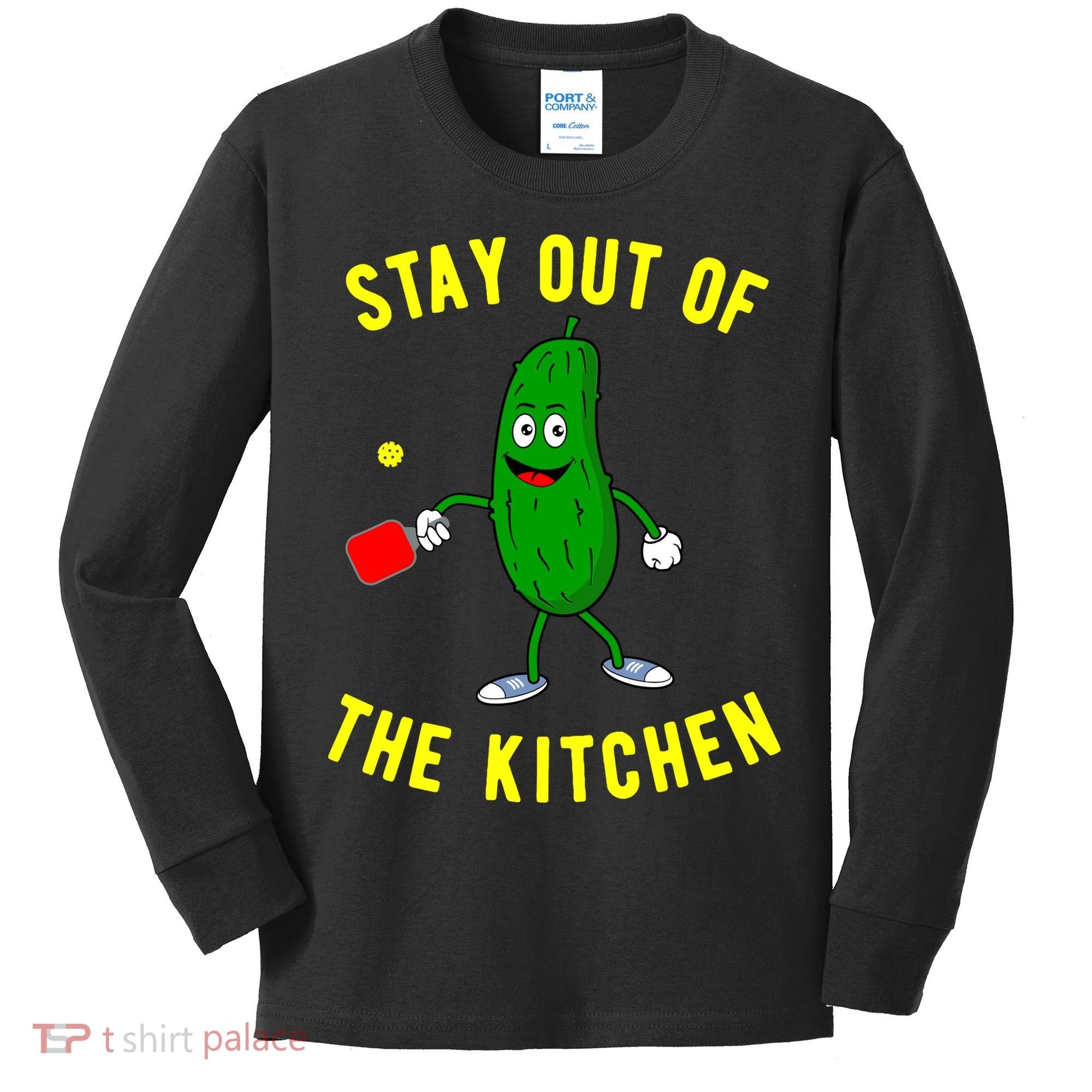Pickleball Stay Out Of The Kitchen Funny Kids Long Sleeve Shirt