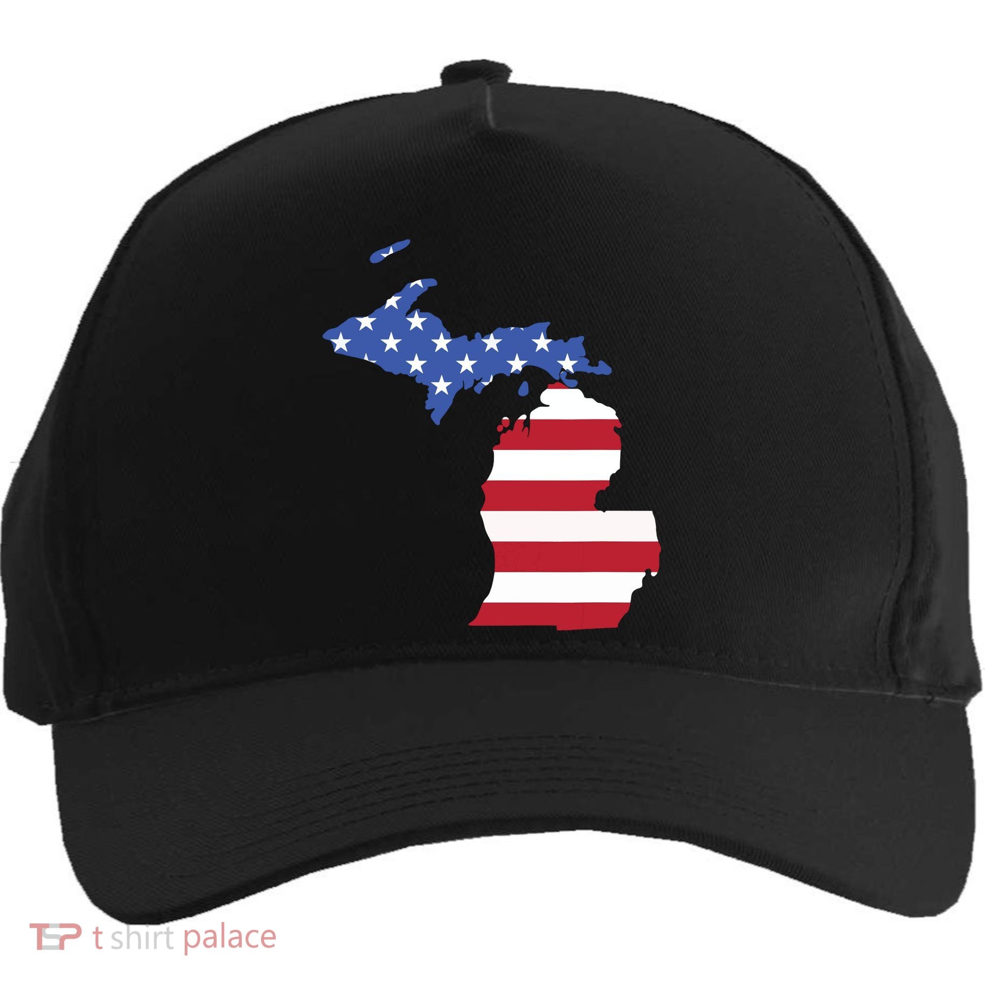 Patriotic State Of Michigan Usa Flag Five-Panel Snapback Cap