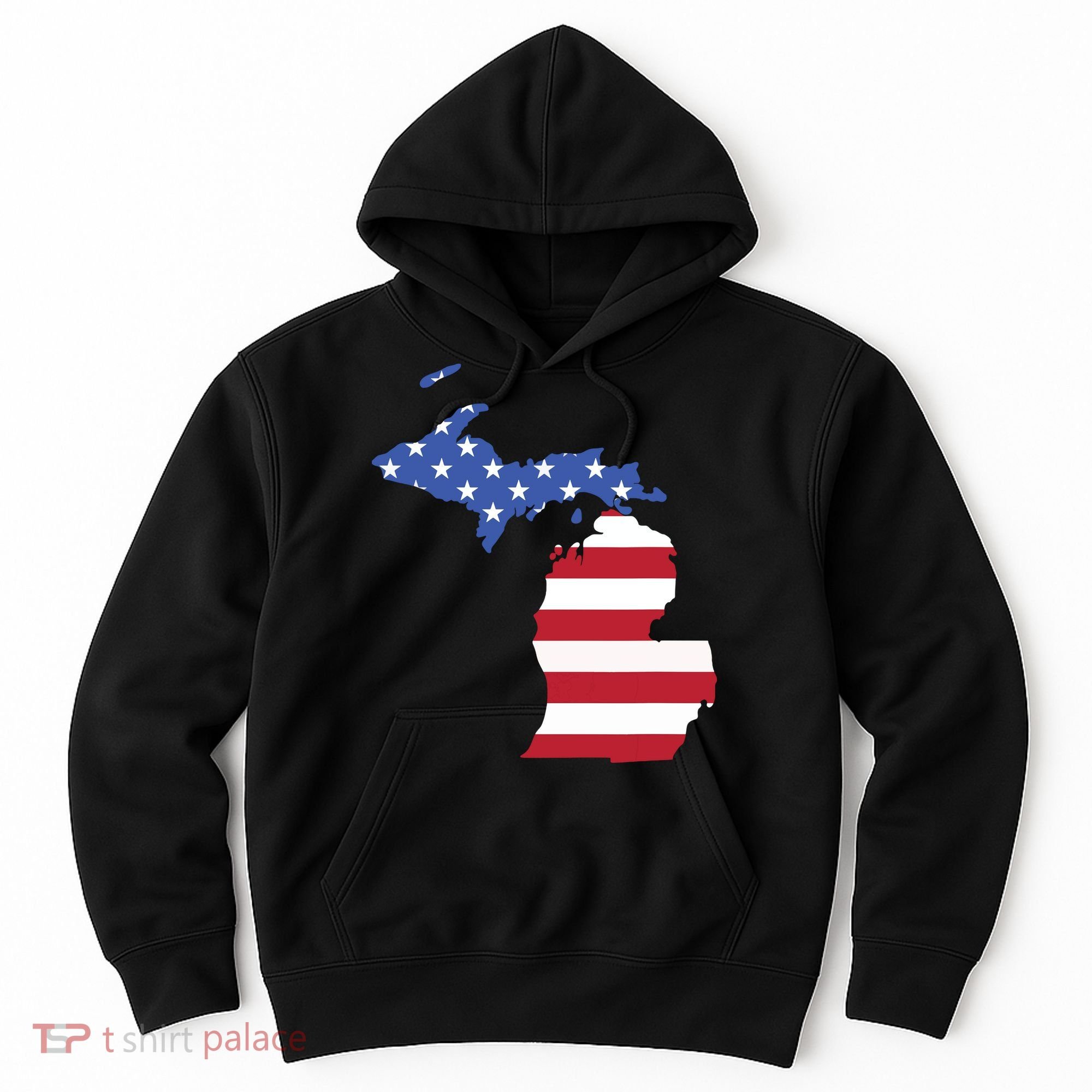 Patriotic State Of Michigan Usa Flag Hoodie