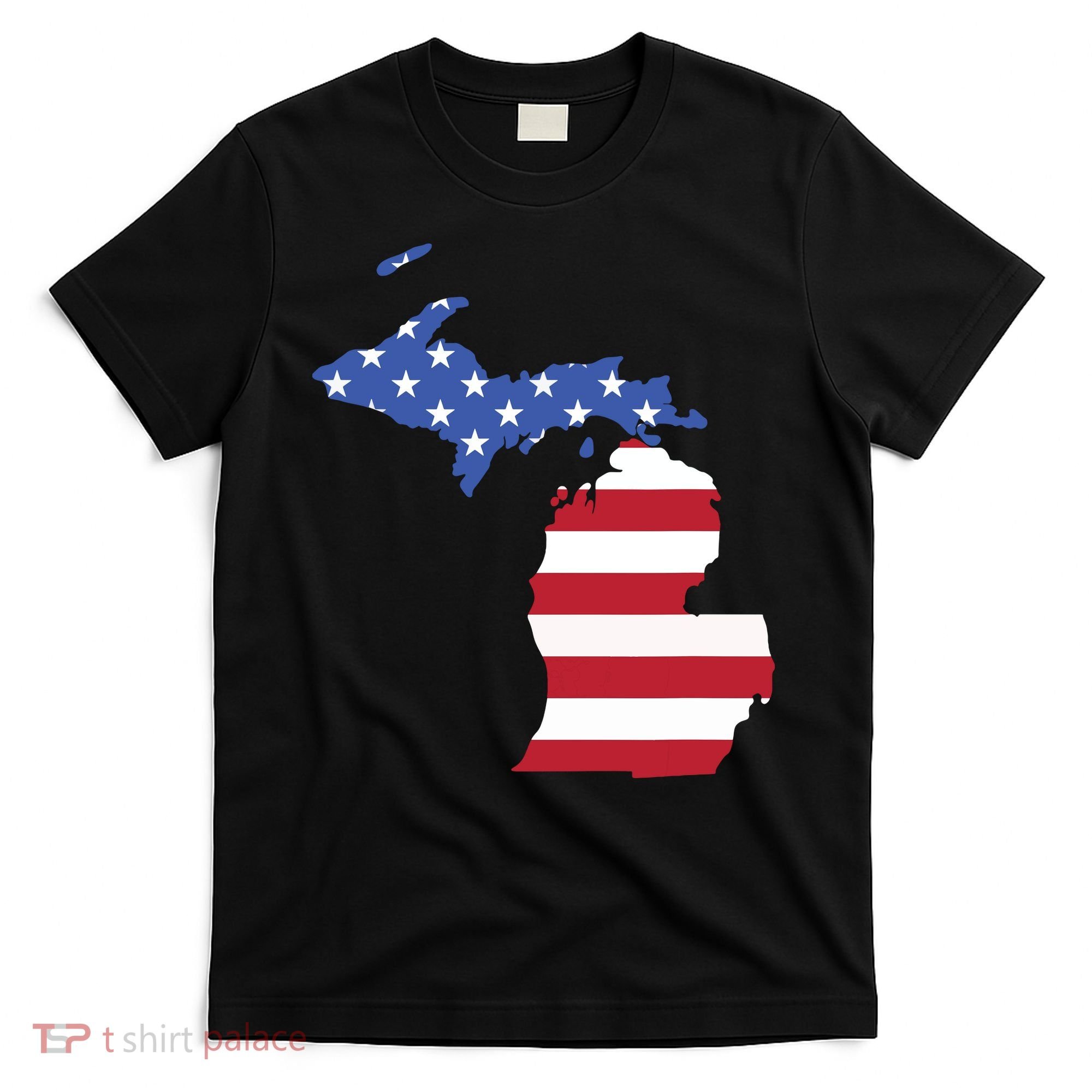Patriotic State Of Michigan Usa Flag T-Shirt