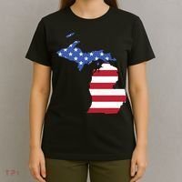 Patriotic State Of Michigan Usa Flag T-Shirt thumb 4