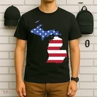 Patriotic State Of Michigan Usa Flag T-Shirt thumb 6