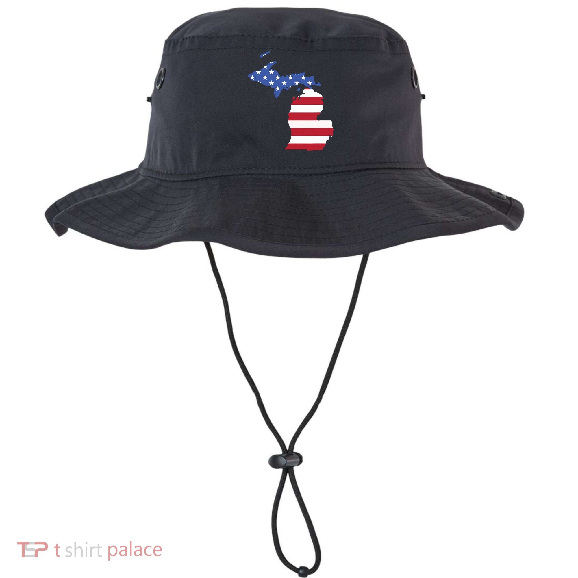 Patriotic State Of Michigan Usa Flag Bucket Hat