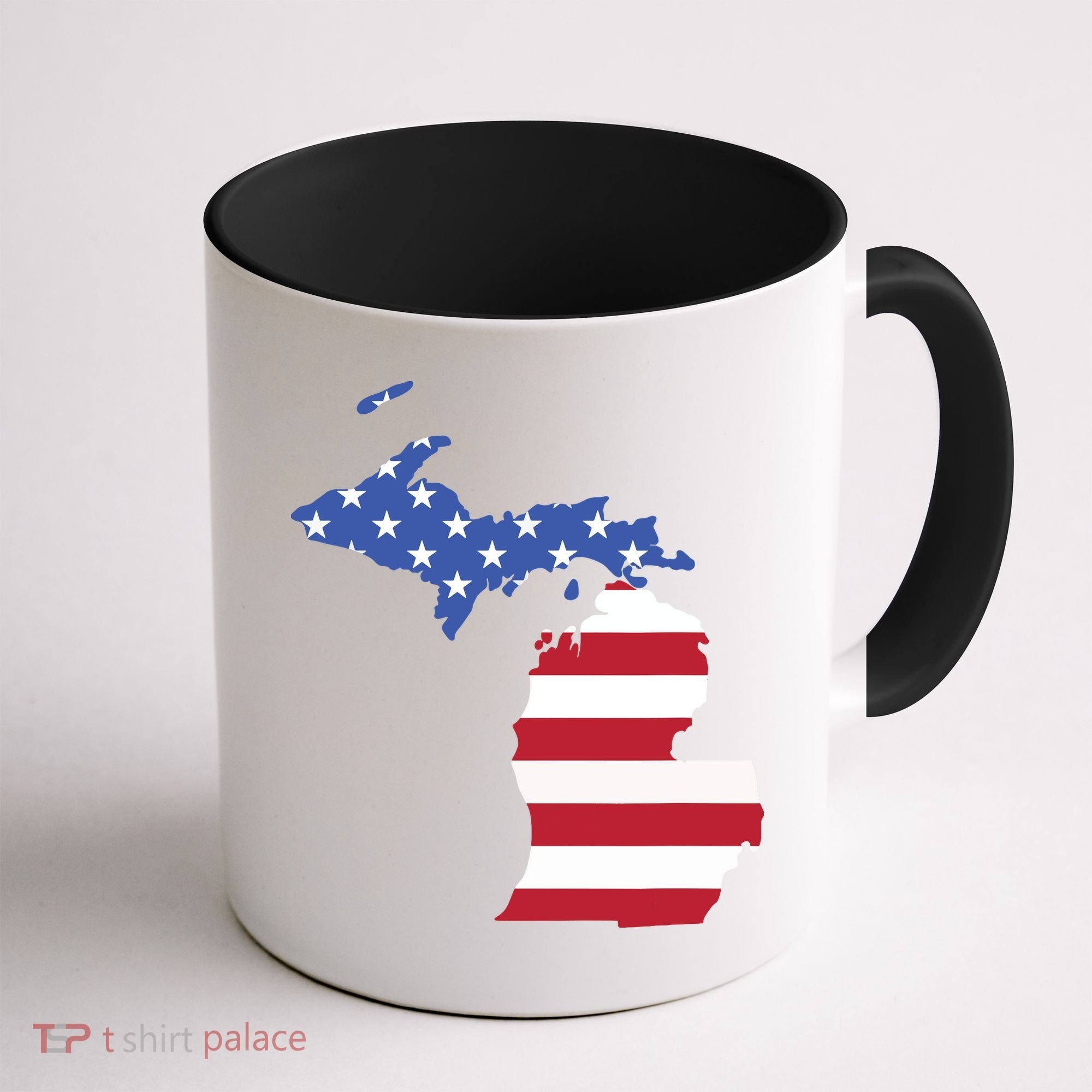 Patriotic State Of Michigan Usa Flag Coffee Mug