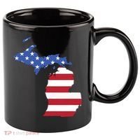 Patriotic State Of Michigan Usa Flag 11oz C Handle Ceramic Mug thumb 0