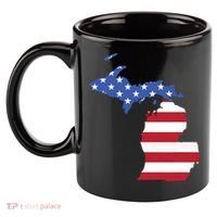Patriotic State Of Michigan Usa Flag 11oz C Handle Ceramic Mug thumb 2