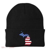 Patriotic State Of Michigan Usa Flag Beanie thumb 0