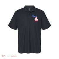 Patriotic State Of Michigan Usa Flag Polo thumb 0