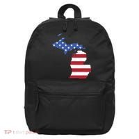 Patriotic State Of Michigan Usa Flag 16 in Basic Backpack thumb 0