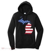 Patriotic State Of Michigan Usa Flag Women's Hoodie thumb 0