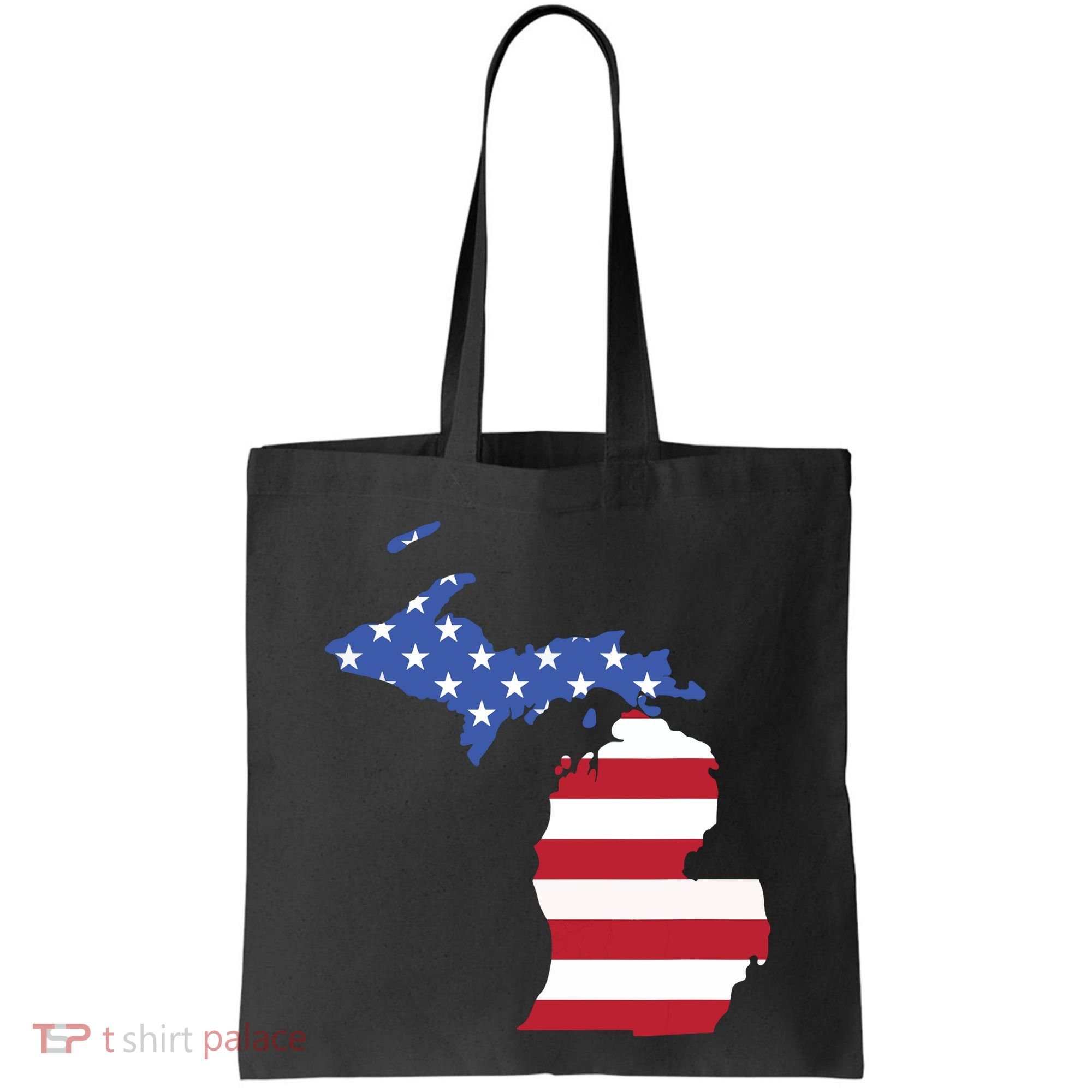 Patriotic State Of Michigan Usa Flag Tote Bag