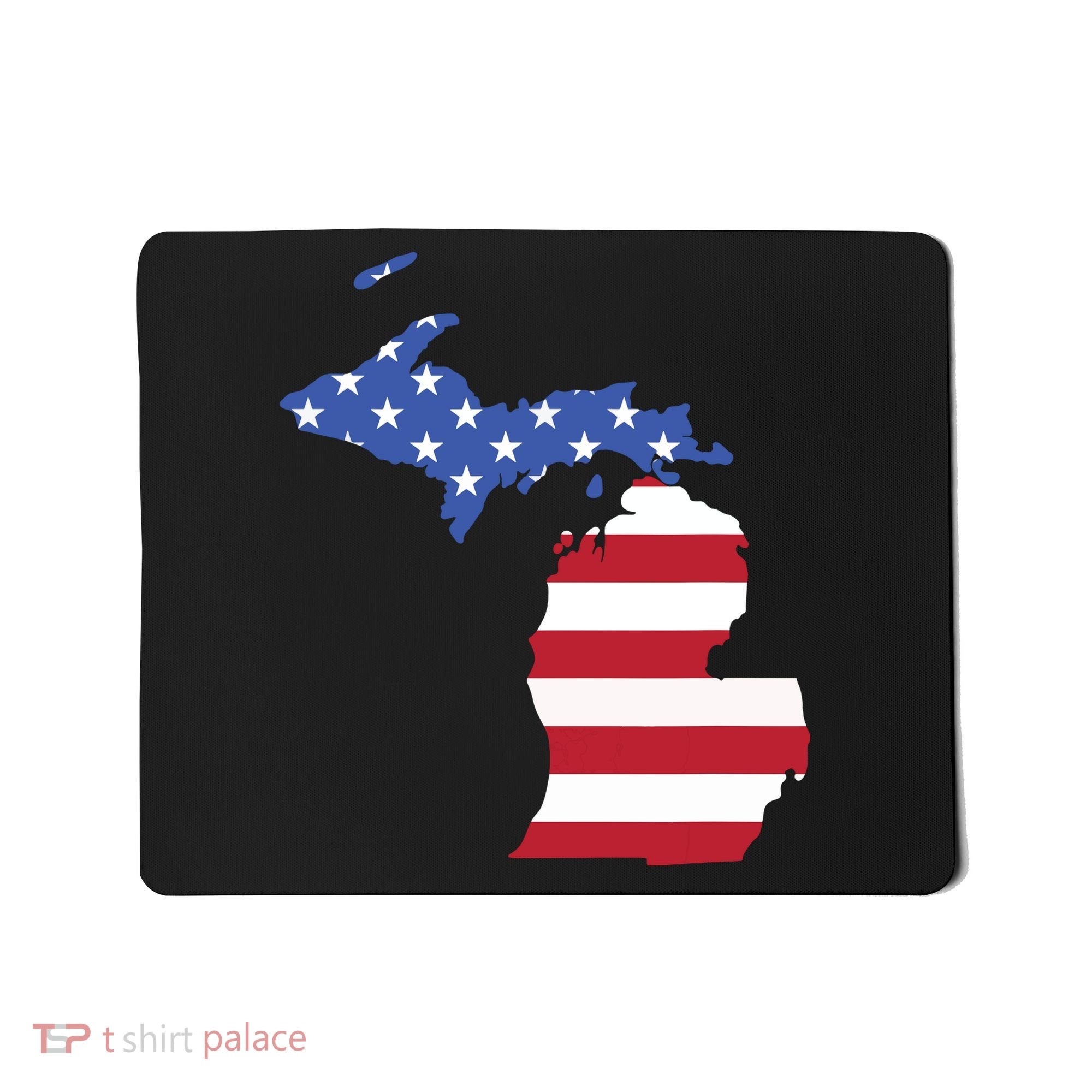 Patriotic State Of Michigan Usa Flag Mousepad