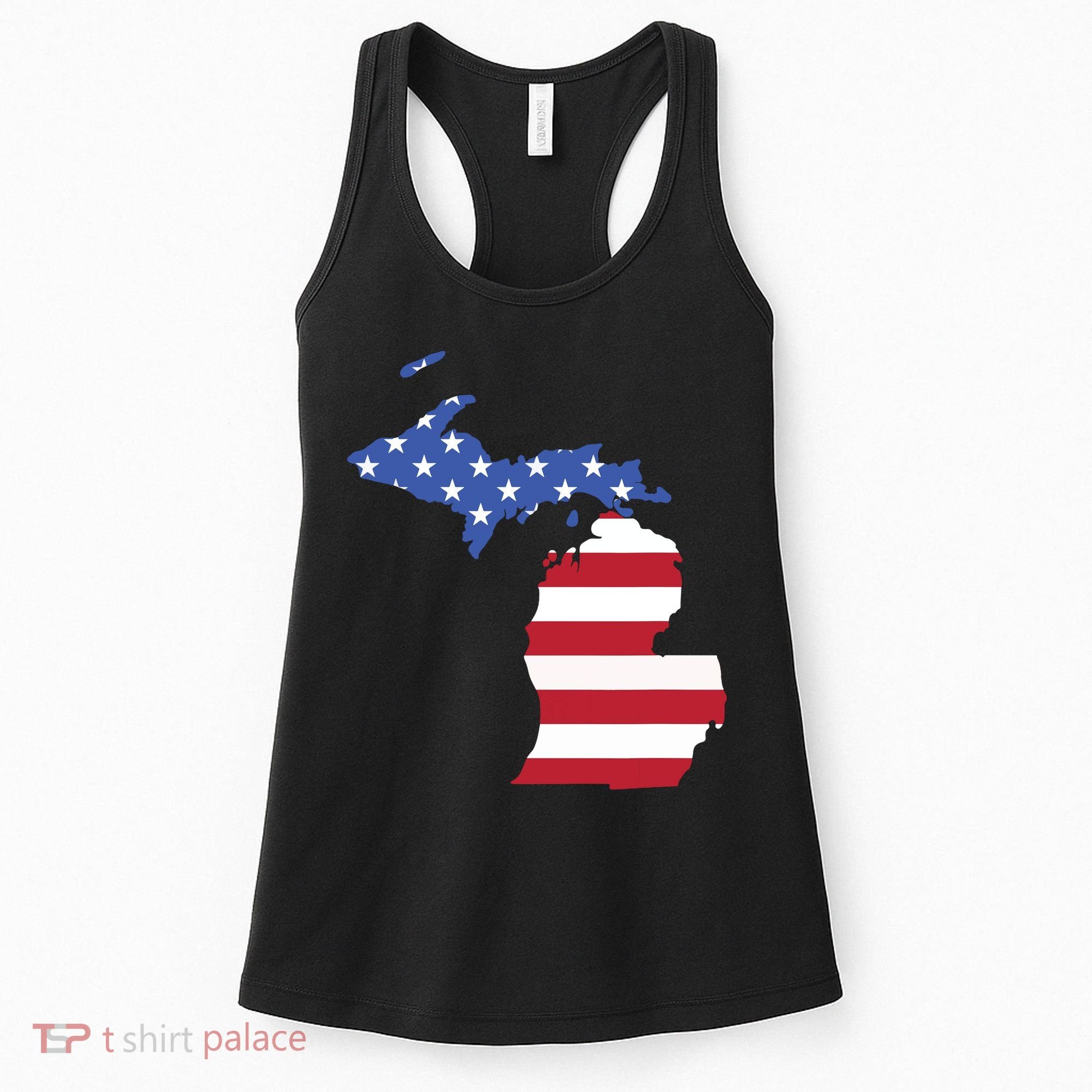 Patriotic State Of Michigan Usa Flag Women's Tank Top