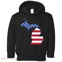 Patriotic State Of Michigan Usa Flag Toddler Hoodie thumb 0