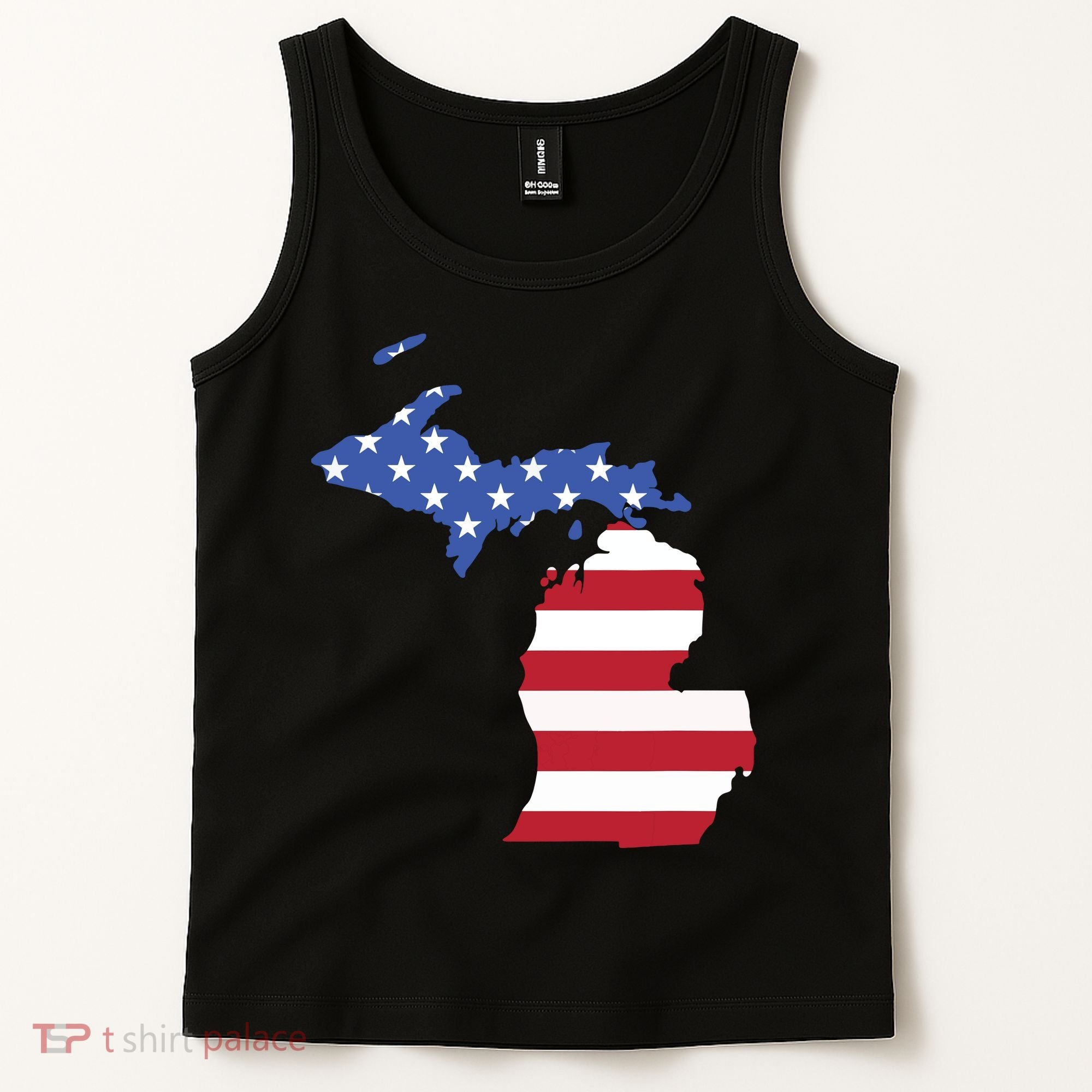 Patriotic State Of Michigan Usa Flag Tank Top