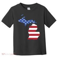 Patriotic State Of Michigan Usa Flag Toddler T-Shirt thumb 0