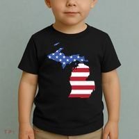 Patriotic State Of Michigan Usa Flag Toddler T-Shirt thumb 2