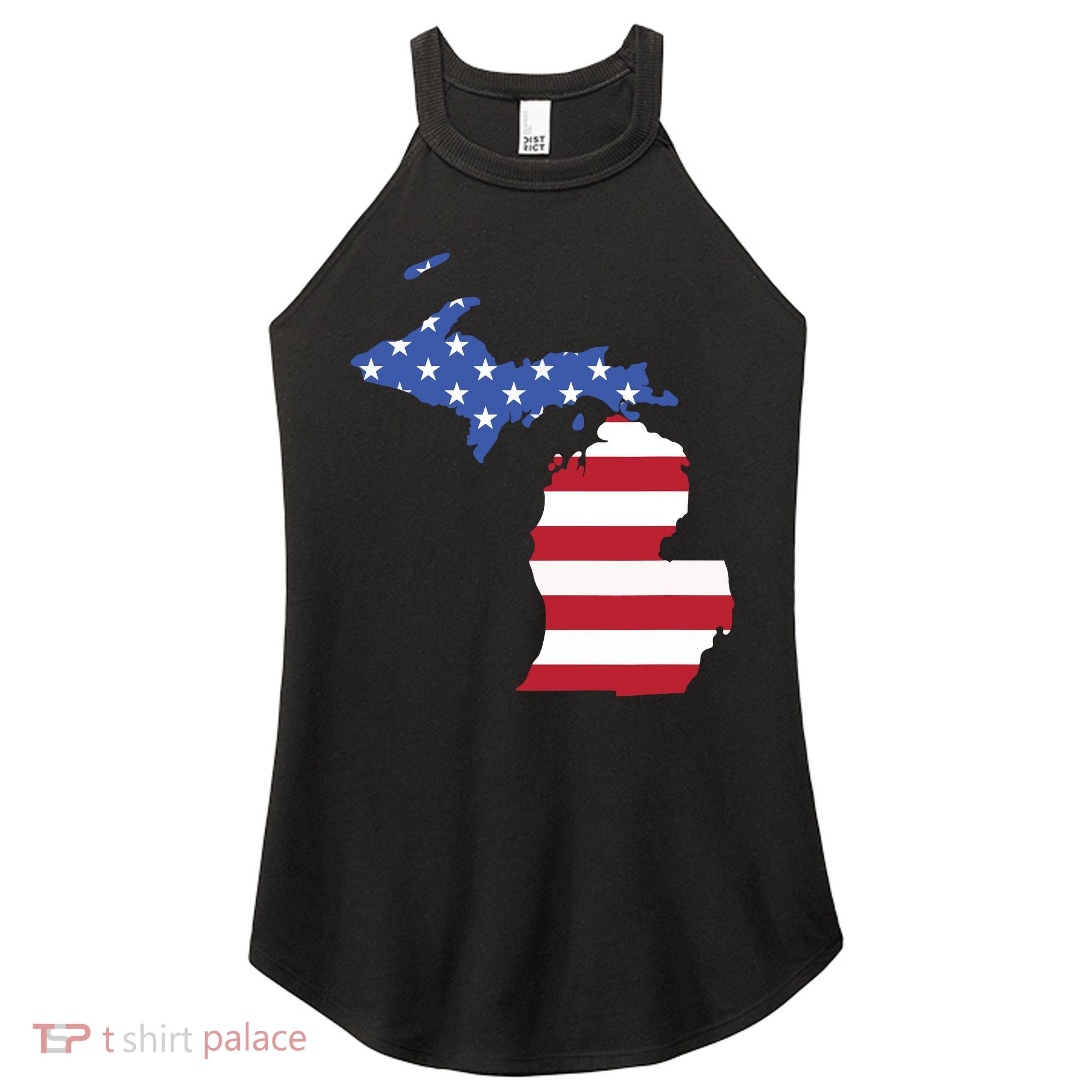 Patriotic State Of Michigan Usa Flag Women's Perfect Tri Rocker Tank