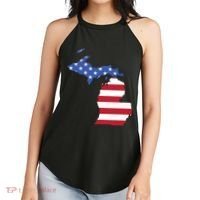 Patriotic State Of Michigan Usa Flag Women's Perfect Tri Rocker Tank thumb 2