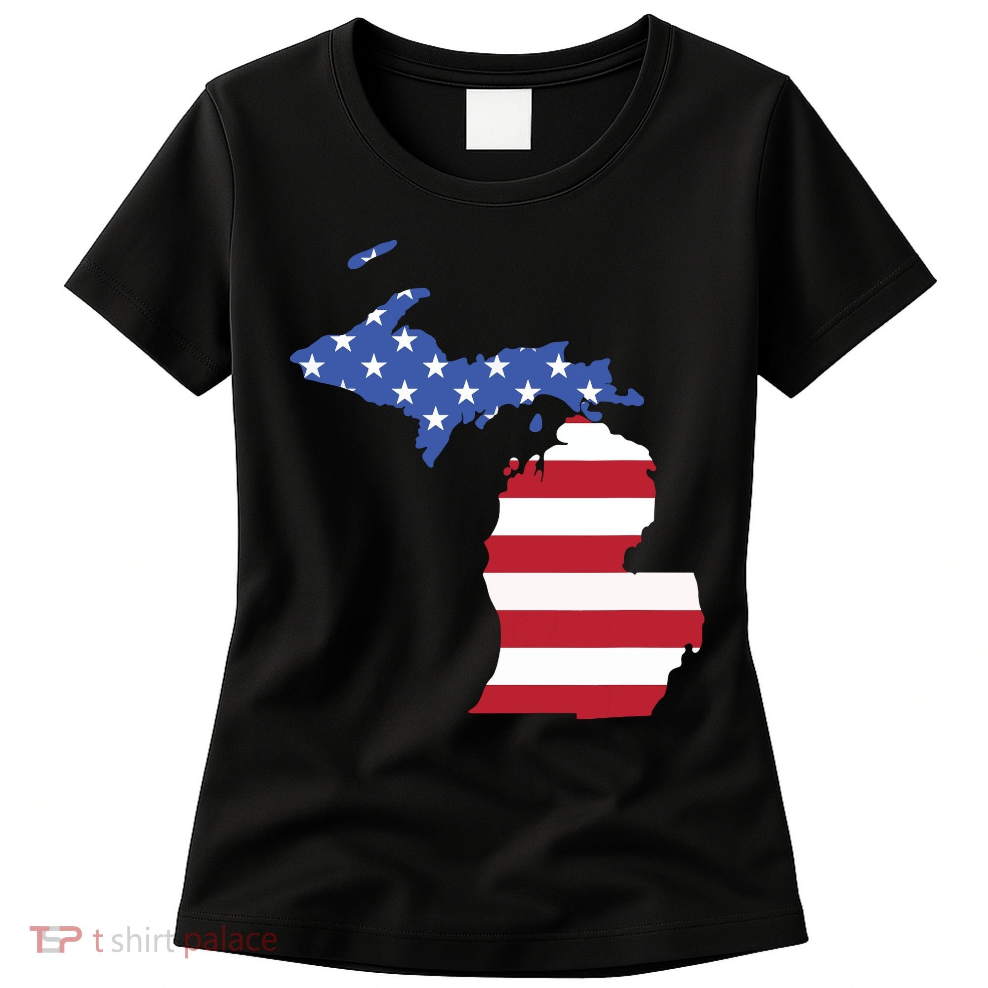 Patriotic State Of Michigan Usa Flag Women's T-Shirt