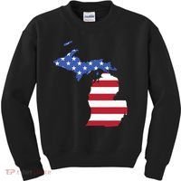 Patriotic State Of Michigan Usa Flag Kids Sweatshirt thumb 0