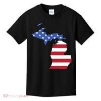 Patriotic State Of Michigan Usa Flag Kids T-Shirt thumb 0