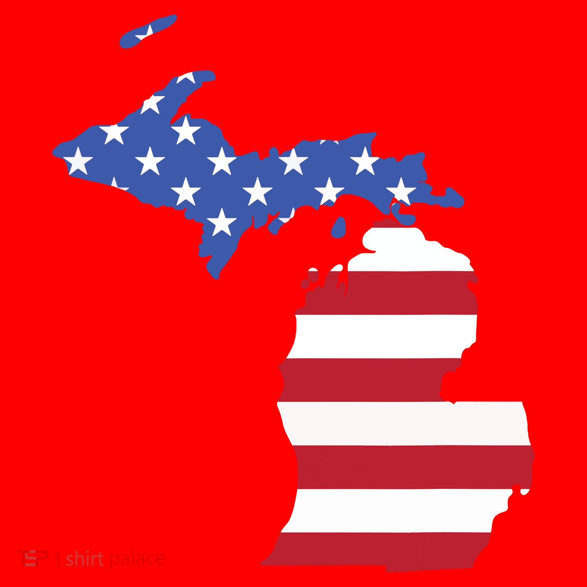 Patriotic State Of Michigan Usa Flag Santa Hat