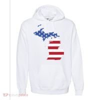 Patriotic State Of Michigan Usa Flag Comfort Colors Garment-Dyed Hooded Sweatshirt thumb 0