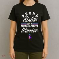 Proud Sister Of A Thyroid Cancer Warrior Thyroid Cancer T-Shirt thumb 4