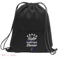 Proud Sister Of A Thyroid Cancer Warrior Thyroid Cancer Sweatshirt Cinch Pack Bag thumb 0