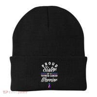 Proud Sister Of A Thyroid Cancer Warrior Thyroid Cancer Beanie thumb 0