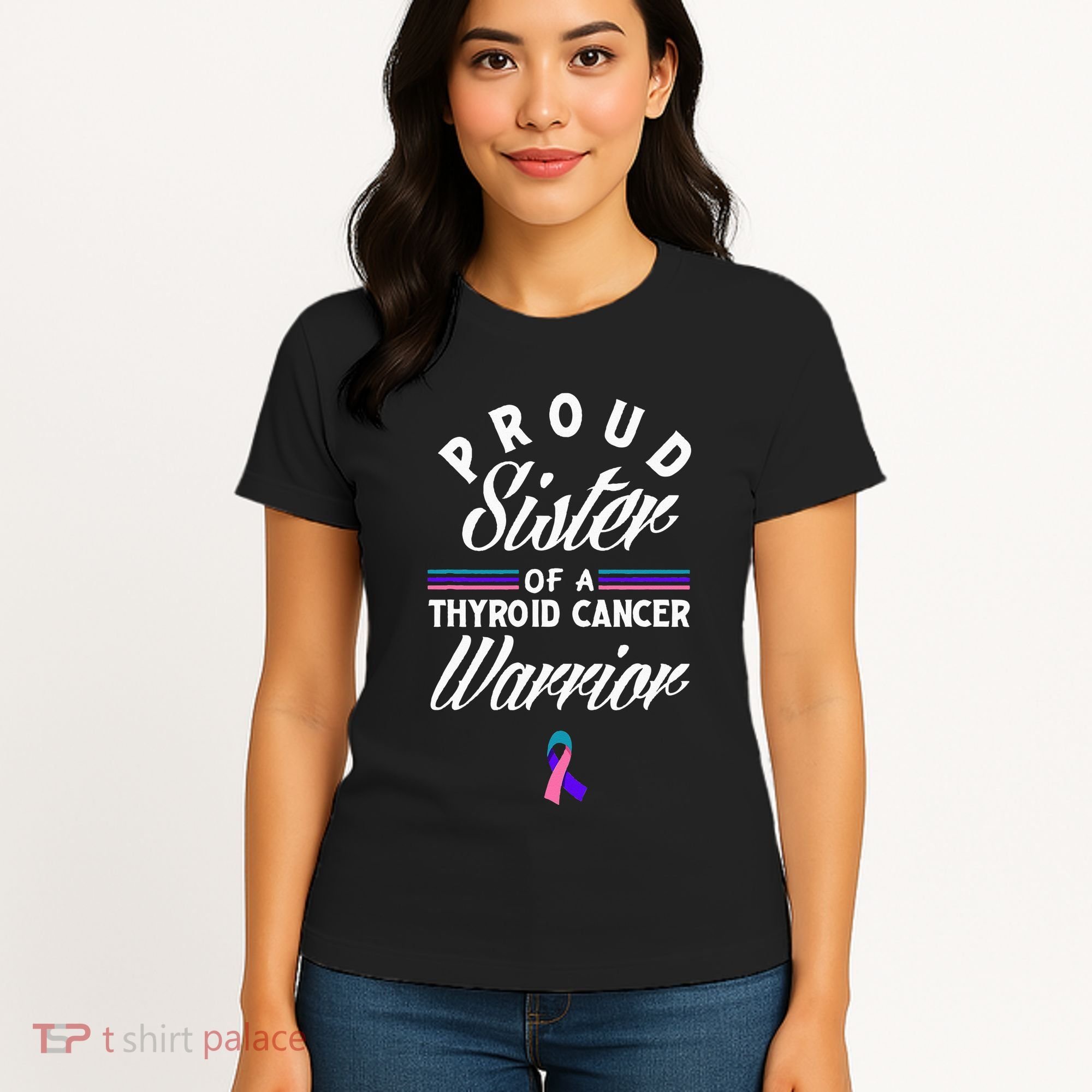 Proud Sister Of A Thyroid Cancer Warrior Thyroid Cancer Women's T-Shirt