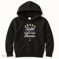 Proud Sister Of A Thyroid Cancer Warrior Thyroid Cancer Kids Hoodie thumb 0