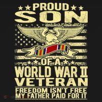 Proud Son Of A World War 2 Veteran Meaningful Gift USA-Made Doggie Bandana thumb 2