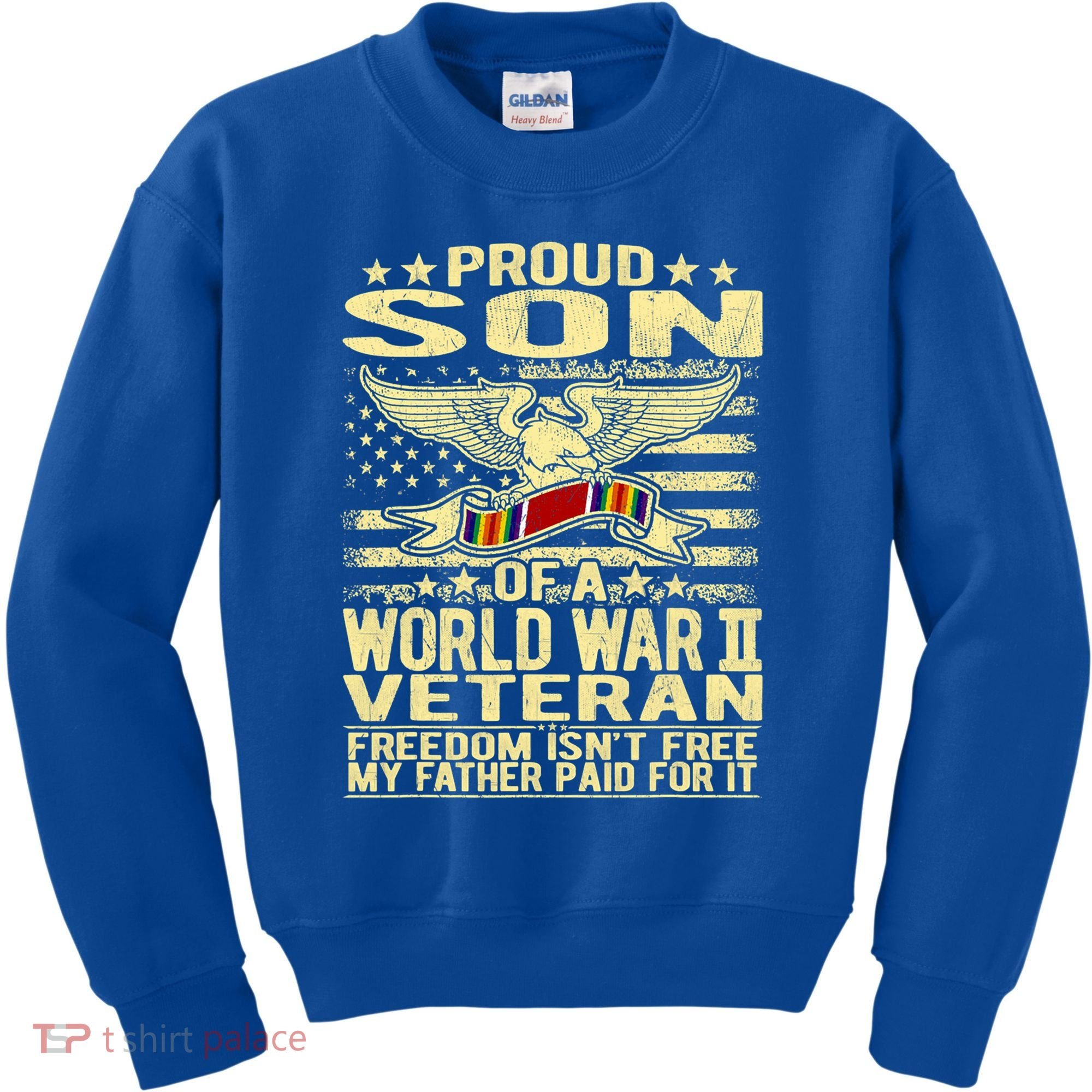 Proud Son Of A World War 2 Veteran Meaningful Gift Kids Sweatshirt