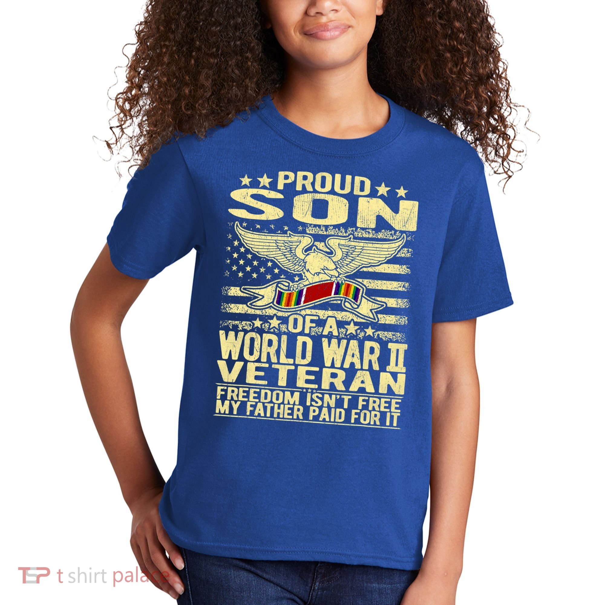 Proud Son Of A World War 2 Veteran Meaningful Gift Kids T-Shirt