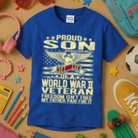 Proud Son Of A World War 2 Veteran Meaningful Gift Kids T-Shirt thumb 3