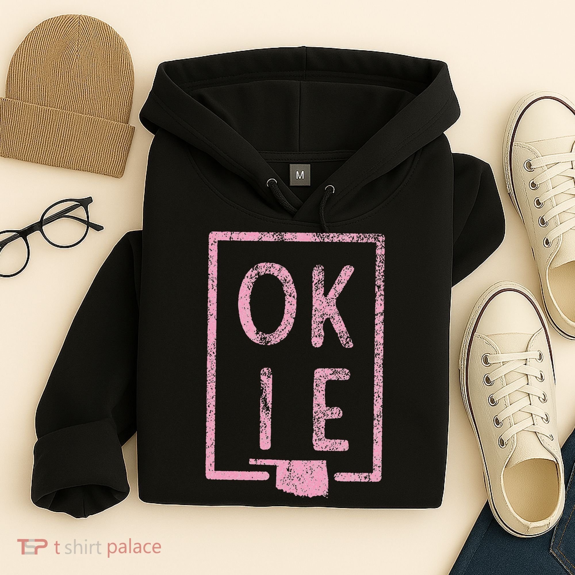Pink State of Oklahoma Okie Hoodie
