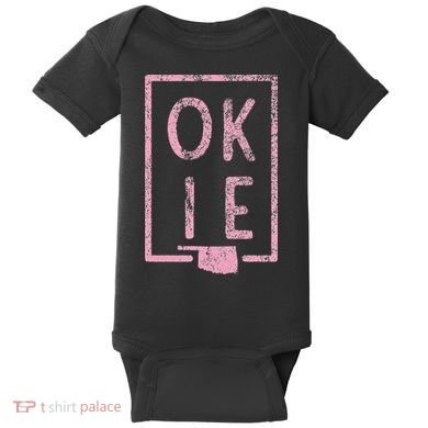 Pink State of Oklahoma Okie Baby Bodysuit