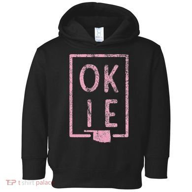 Pink State of Oklahoma Okie Toddler Hoodie