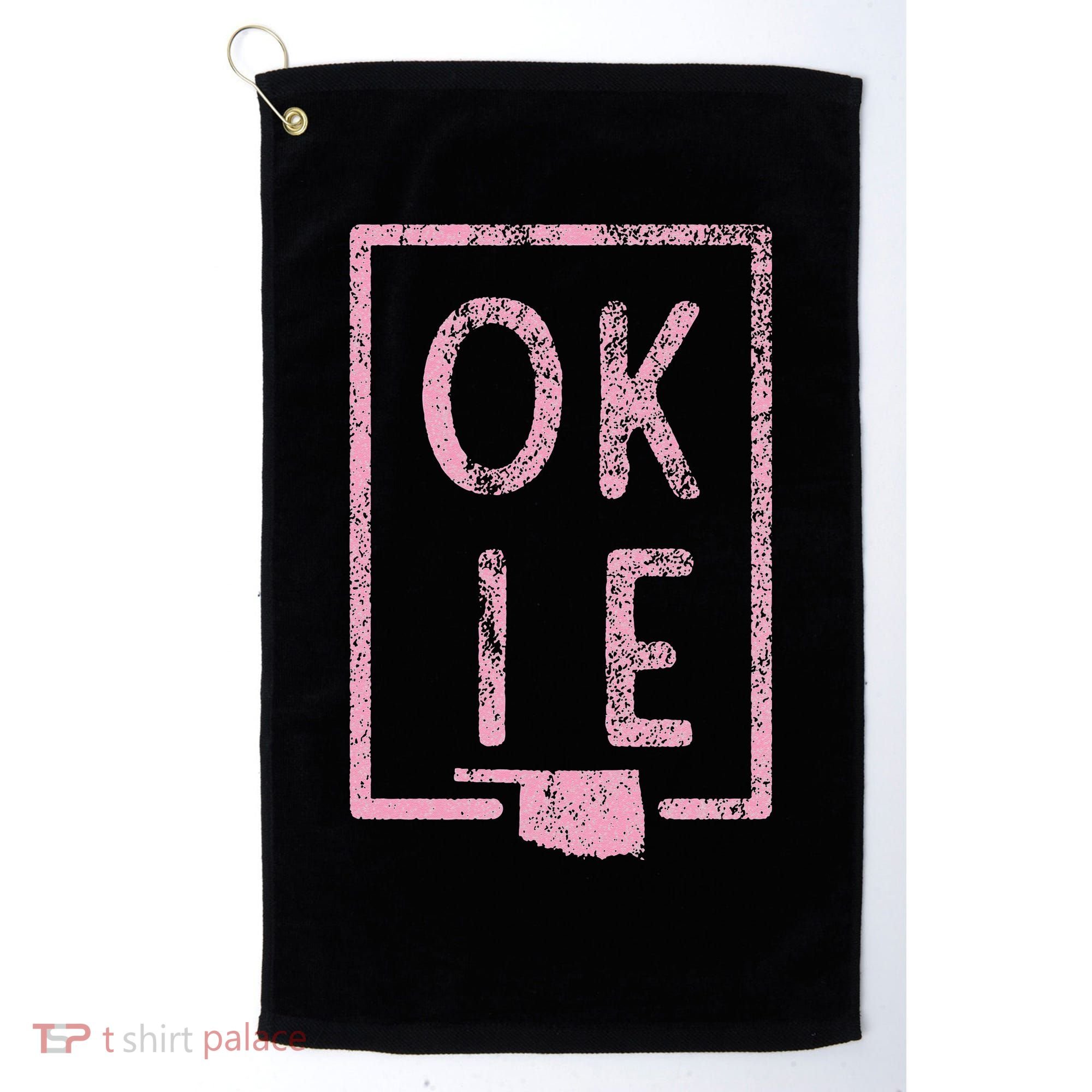 Pink State of Oklahoma Okie Golf Towel