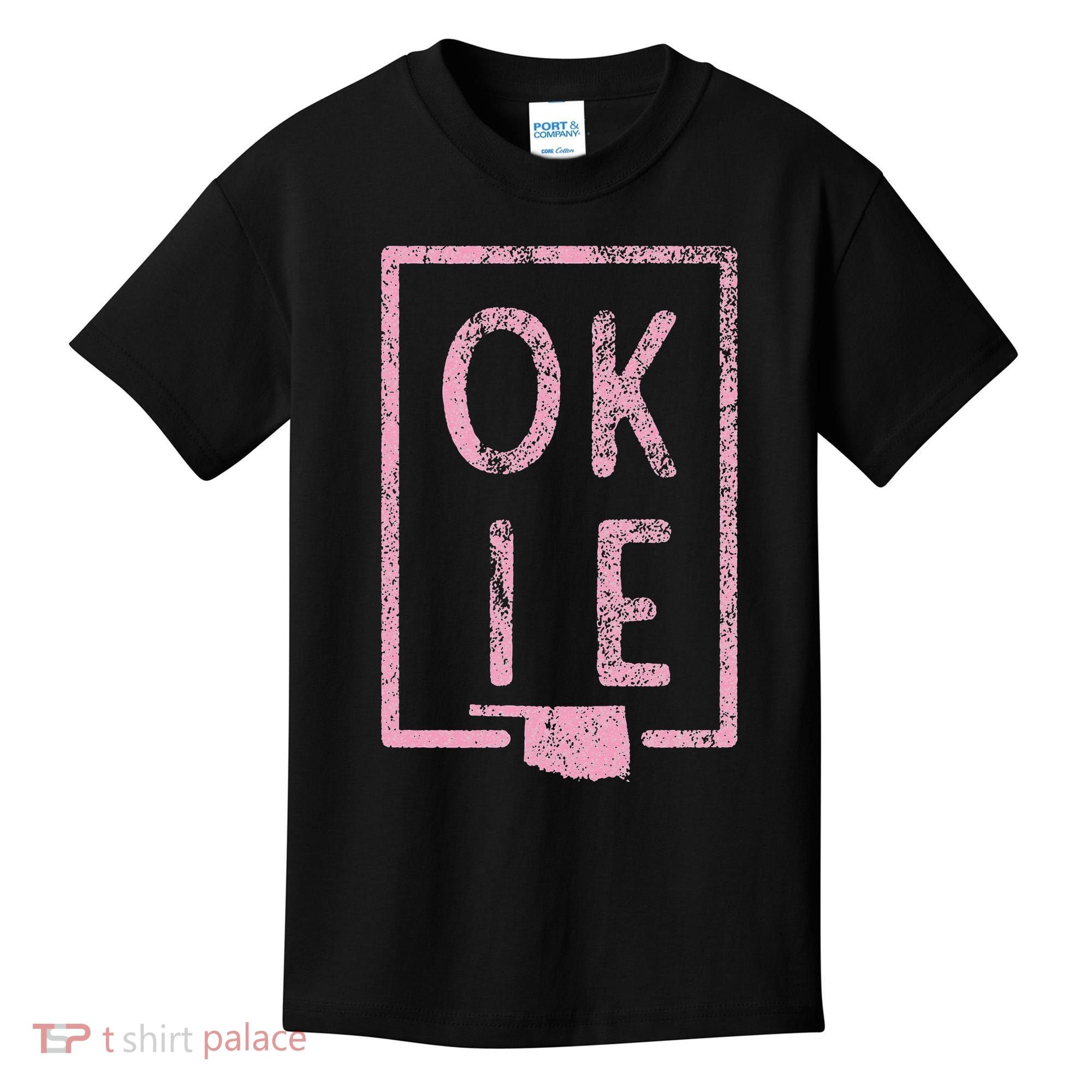Pink State of Oklahoma Okie Kids T-Shirt
